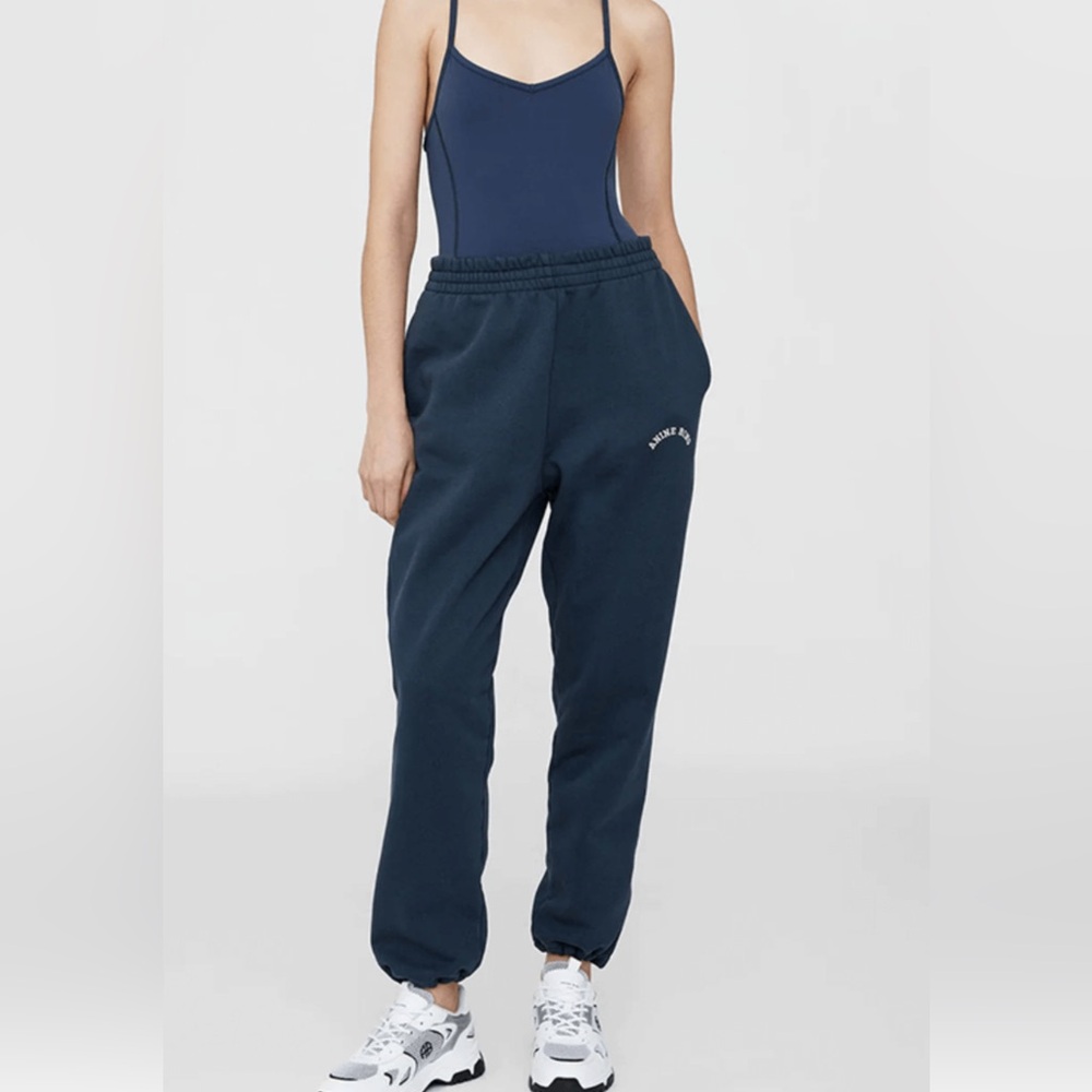 Anine Bing Leonne Joggers in Navy Blue.  NWT. XS.